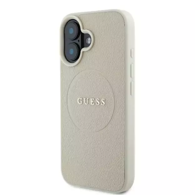 Guess Grained Ring MagSafe case for iPhone 16 - beige 8