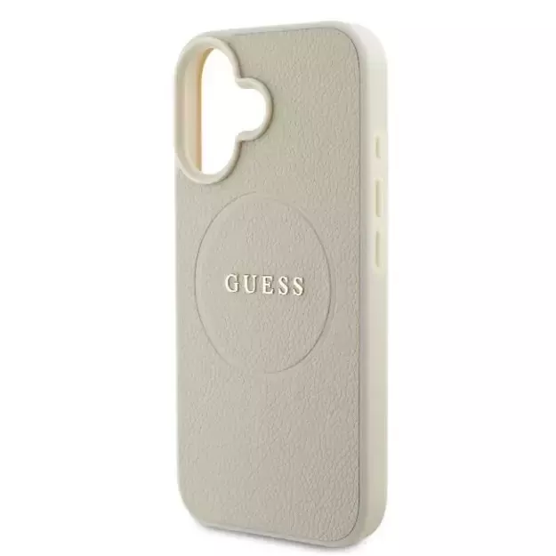 Guess Grained Ring MagSafe case for iPhone 16 - beige 12