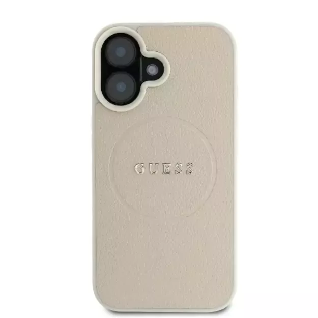 Guess Grained Ring MagSafe case for iPhone 16 - beige 9