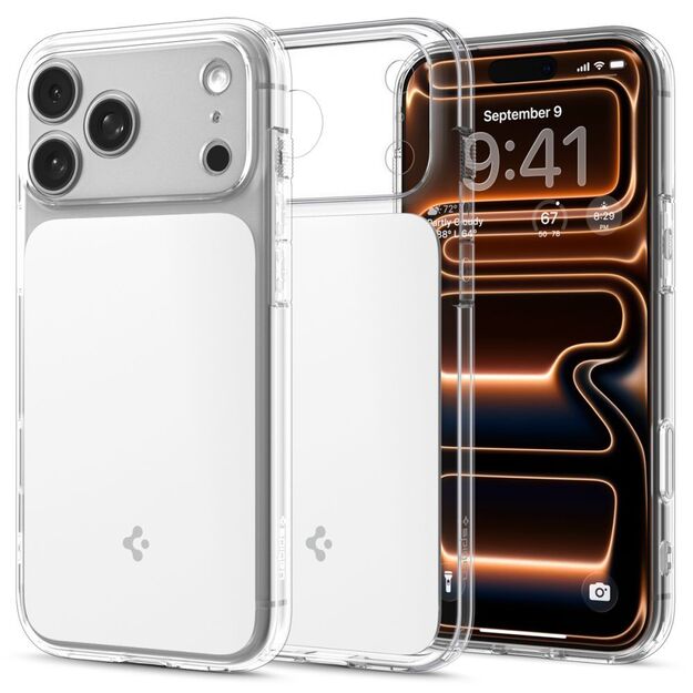 Spigen Ultra Hybrid &quot T&quot  MagSafe Case for iPhone 17 Pro - Clear and White