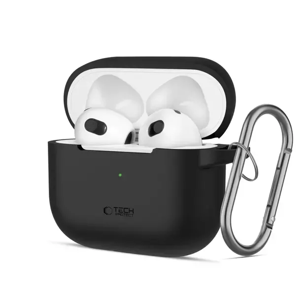 Tech-Protect Silicone Hook Case for Apple AirPods 3 - Black
