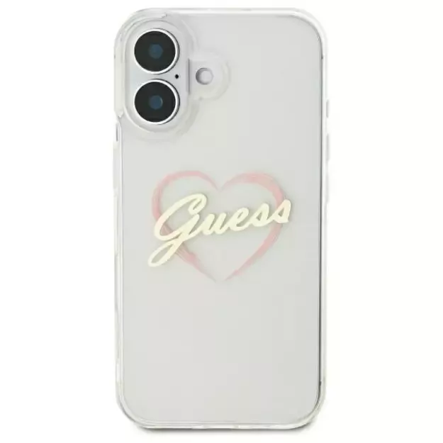 Guess IML Heart Case for iPhone 16 plus - Transparent 9