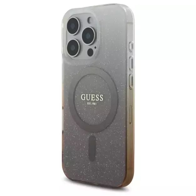 Guess IML Glitter Gradient MagSafe iPhone 16 Pro Case - Brown 8
