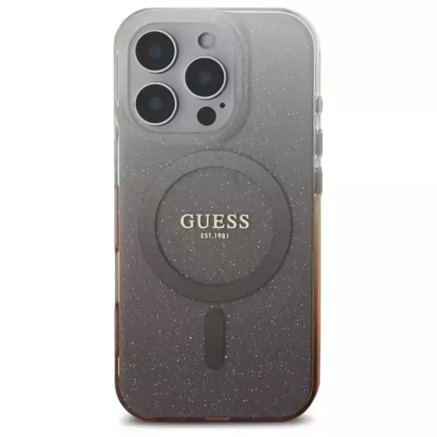 Guess IML Glitter Gradient MagSafe iPhone 16 Pro Case - Brown 9