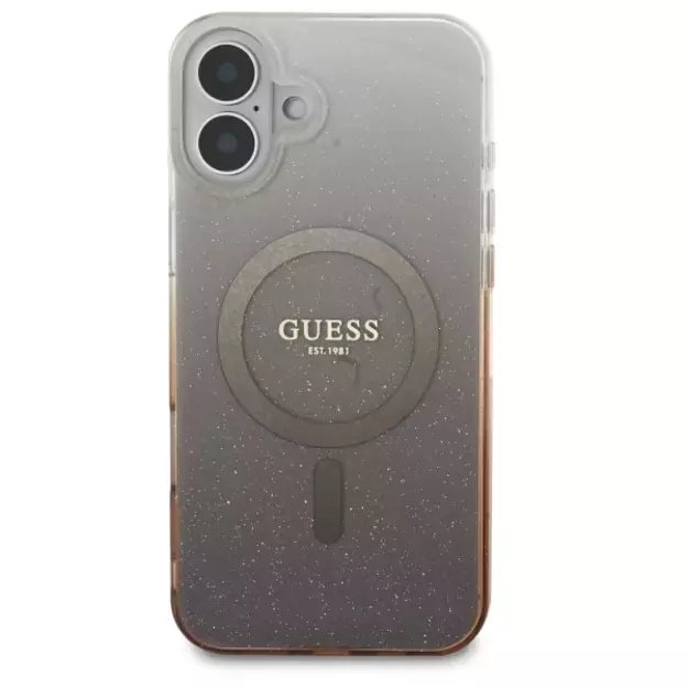 Guess IML Glitter Gradient MagSafe Case for iPhone 16 Plus - Brown 2