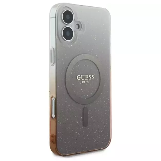 Guess IML Glitter Gradient MagSafe Case for iPhone 16 Plus - Brown 3