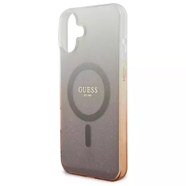 Guess IML Glitter Gradient MagSafe Case for iPhone 16 Plus - Brown 5
