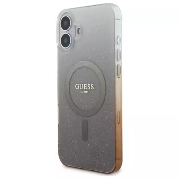 Guess IML Glitter Gradient MagSafe Case for iPhone 16 Plus - Brown 1