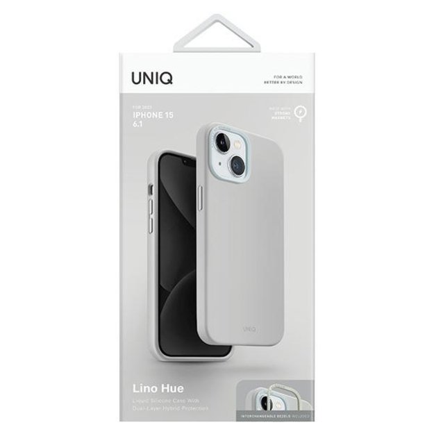 Uniq Lino Hue Magclick Charging case for iPhone 15 - light gray 5