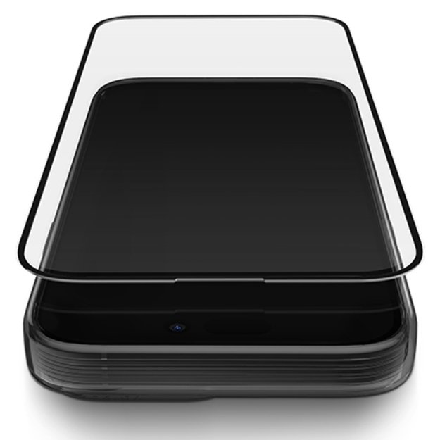 Uniq Optix Matte frosted tempered glass for iPhone 15 / 14 Pro with applicator 5