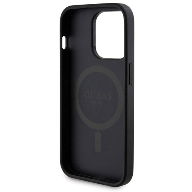 Guess 4G Metal Logo case set for iPhone 13 Pro + 5000mAh MagSafe power bank - black 5