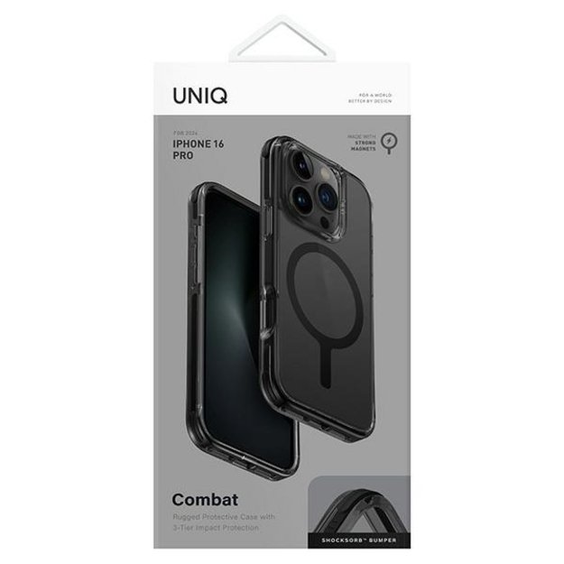 Uniq Combat iPhone 16 Pro 6.3&quot  case Magclick Charging black/carbon black 3