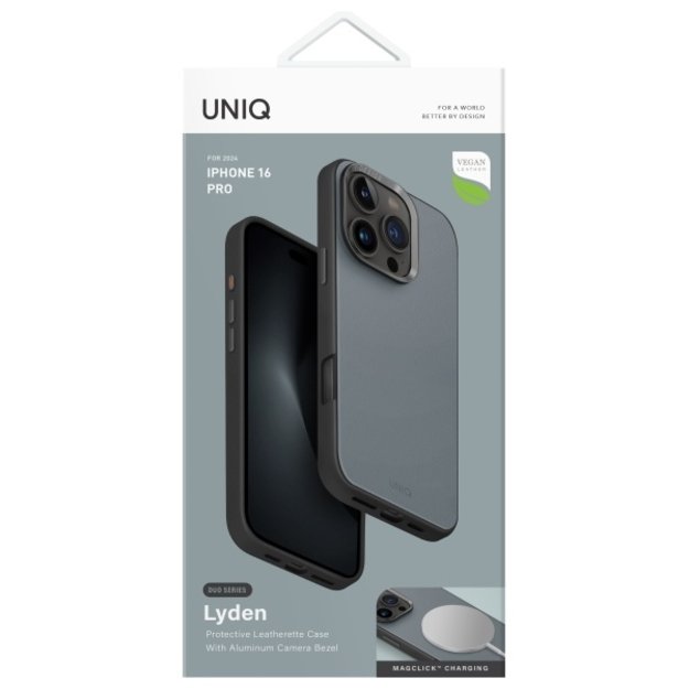Uniq Lyden DS iPhone 16 Pro 6.3&quot  Magclick Charging case blue-black/washed blue-black 5