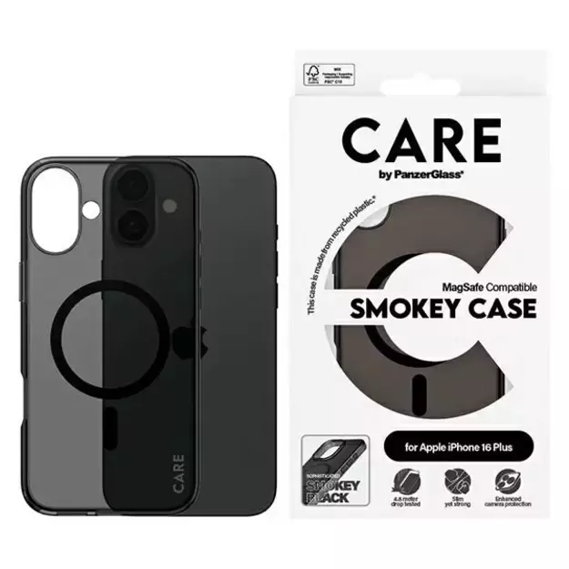 CARE by PanzerGlass Flagship Case iPhone 16 Plus 6.7&quot  smoke/smokey MagSafe 1351