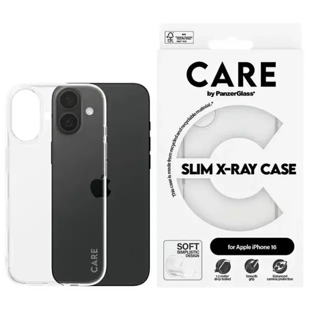 CARE by PanzerGlass X-Ray Soft Basic Case iPhone 16 6.1&quot  transparent 1441