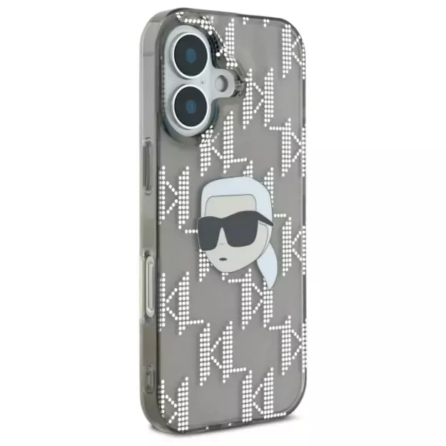 Karl Lagerfeld IML Karl Head Electroplated iPhone 16 Case - Black 3