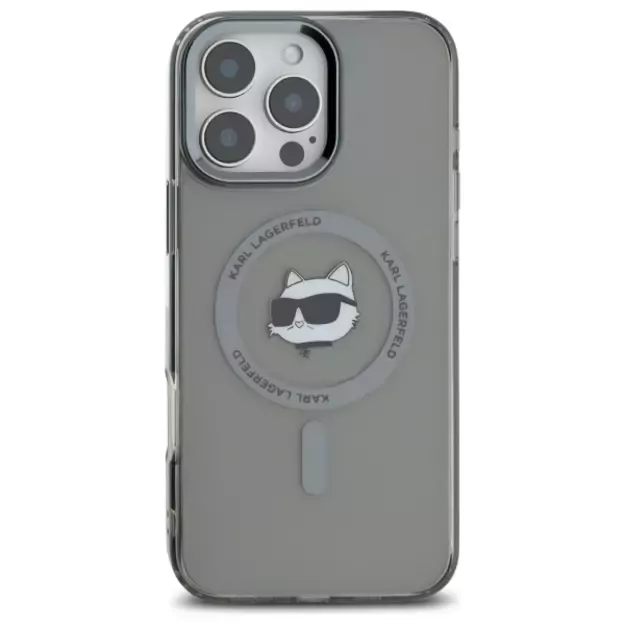 Karl Lagerfeld IML Metal Choupette Head MagSafe iPhone 16 Pro Case - Black 2