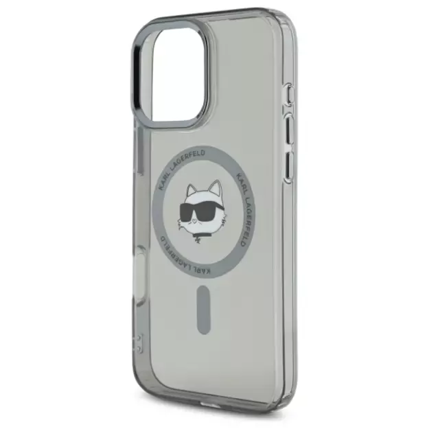 Karl Lagerfeld IML Metal Choupette Head MagSafe iPhone 16 Pro Case - Black 5