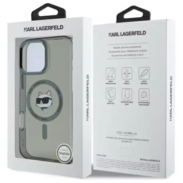 Karl Lagerfeld IML Metal Choupette Head MagSafe iPhone 16 Pro Case - Black 7