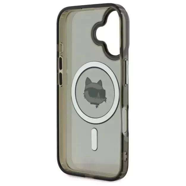 Karl Lagerfeld IML Metal Choupette Head MagSafe iPhone 16 Plus Case - Black 6
