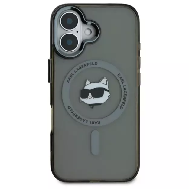 Karl Lagerfeld IML Metal Choupette Head MagSafe iPhone 16 Plus Case - Black 2