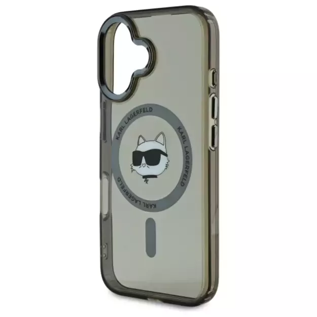 Karl Lagerfeld IML Metal Choupette Head MagSafe iPhone 16 Plus Case - Black 5
