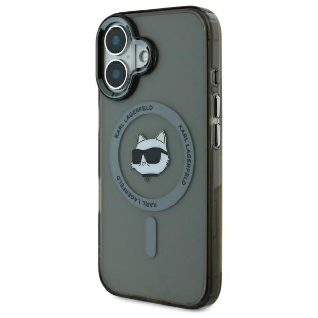 Karl Lagerfeld IML Metal Choupette Head MagSafe iPhone 16 Plus Case - Black 8