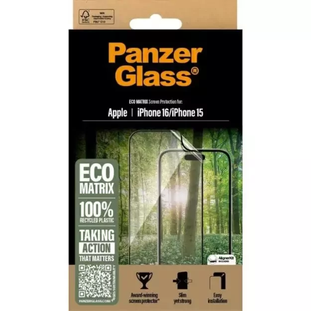PanzerGlass MATRIX Screen Protector iPhone 16 6.1&quot  Ultra-Wide Fit 2869 2