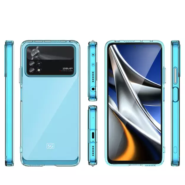 Outer Space Case for Xiaomi Poco X4 Pro 5G cover with a flexible frame blue 6