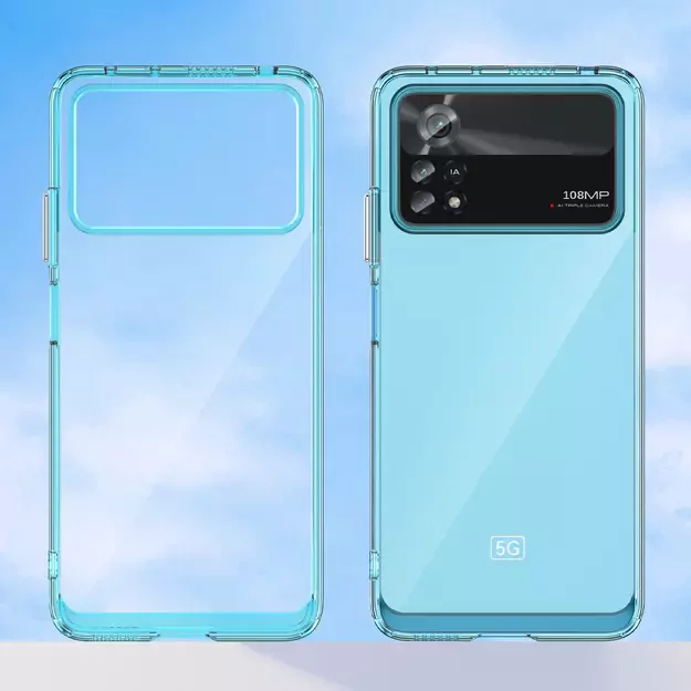 Outer Space Case for Xiaomi Poco X4 Pro 5G cover with a flexible frame blue 12