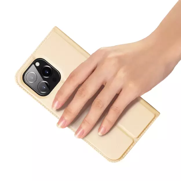 Dux Ducis Skin Pro Holster Flip Cover for iPhone 14 Pro Max gold 13