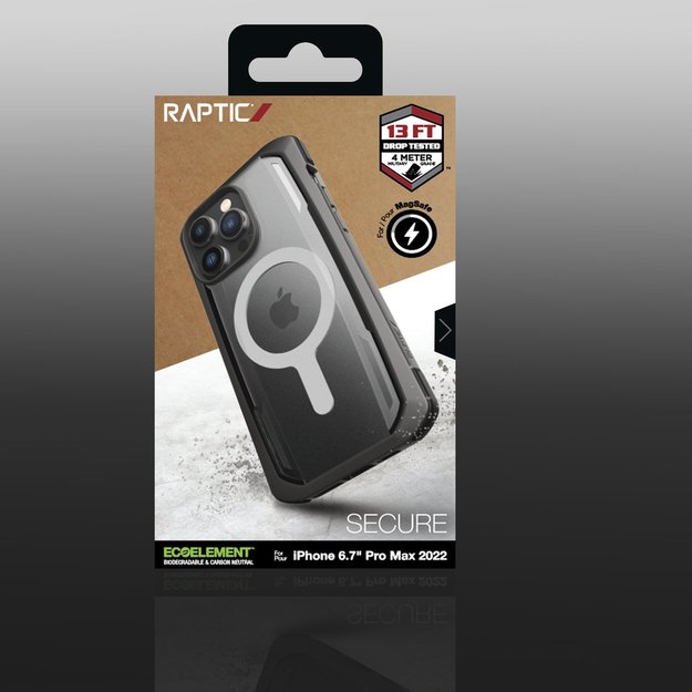 Raptic X-Doria Secure Case for iPhone 14 Pro Max with MagSafe armored cover black 4
