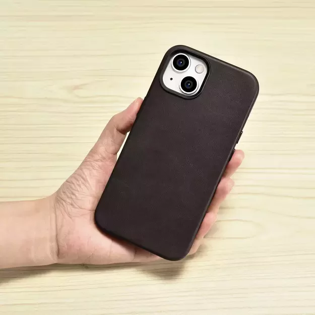 iCarer Oil Wax Premium Leather Case iPhone 14 Plus Magnetic Leather Case with MagSafe Brown (WMI14220703-BN) 28