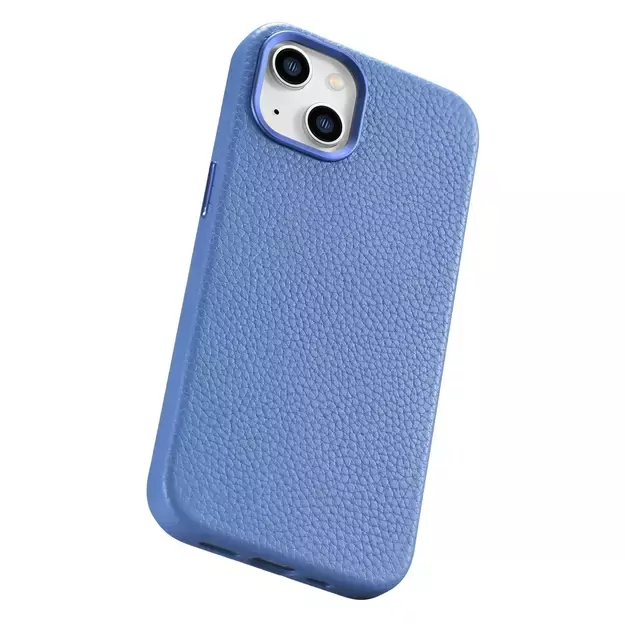 iCarer Litchi Premium Leather Case iPhone 14 Magnetic Leather Case with MagSafe Light Blue (WMI14220709-LB) 33