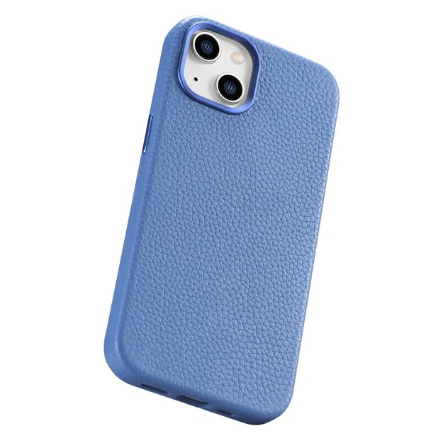 iCarer Litchi Premium Leather Case iPhone 14 Magnetic Leather Case with MagSafe Light Blue (WMI14220709-LB) 8