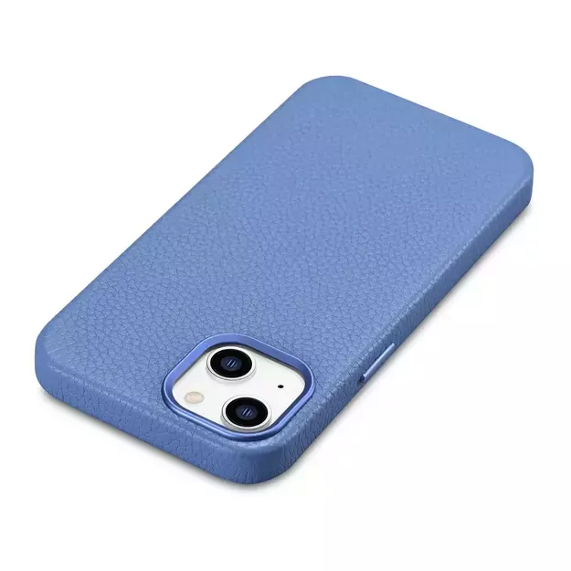iCarer Litchi Premium Leather Case iPhone 14 Magnetic Leather Case with MagSafe Light Blue (WMI14220709-LB) 32