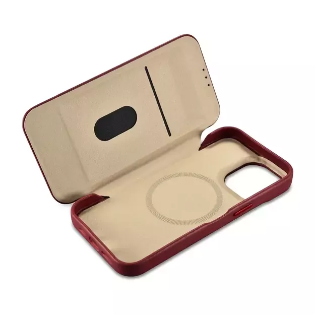 iCarer CE Premium Leather Folio Case iPhone 14 Pro Max Magnetic Flip Cover MagSafe Red (WMI14220716-RD) 21