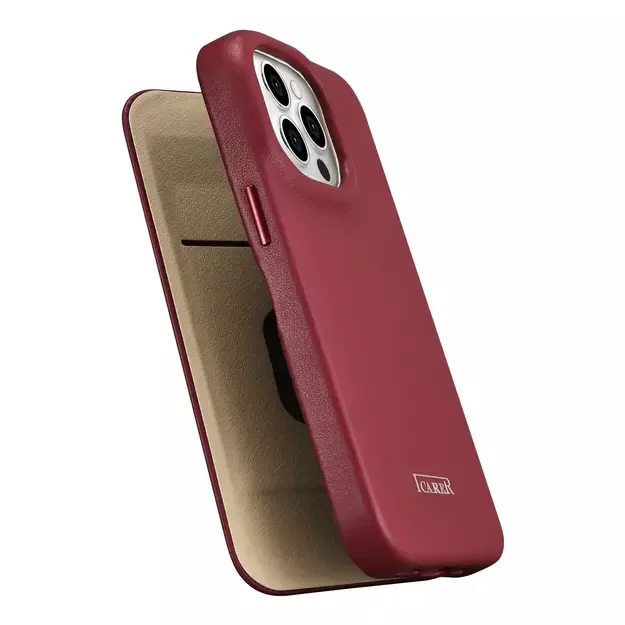 iCarer CE Premium Leather Folio Case iPhone 14 Pro Max Magnetic Flip Cover MagSafe Red (WMI14220716-RD) 15