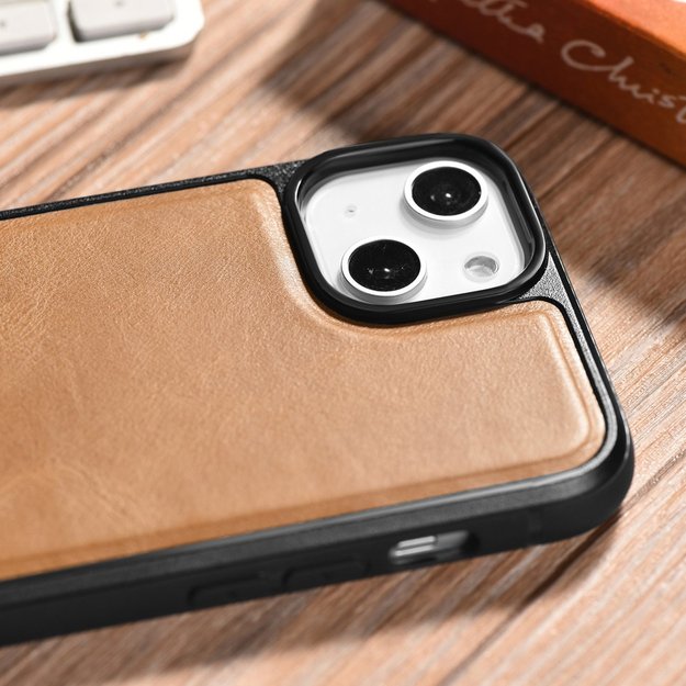 iCarer Leather Oil Wax case covered with natural leather for iPhone 14 Plus brown (WMI14220719-TN) 28