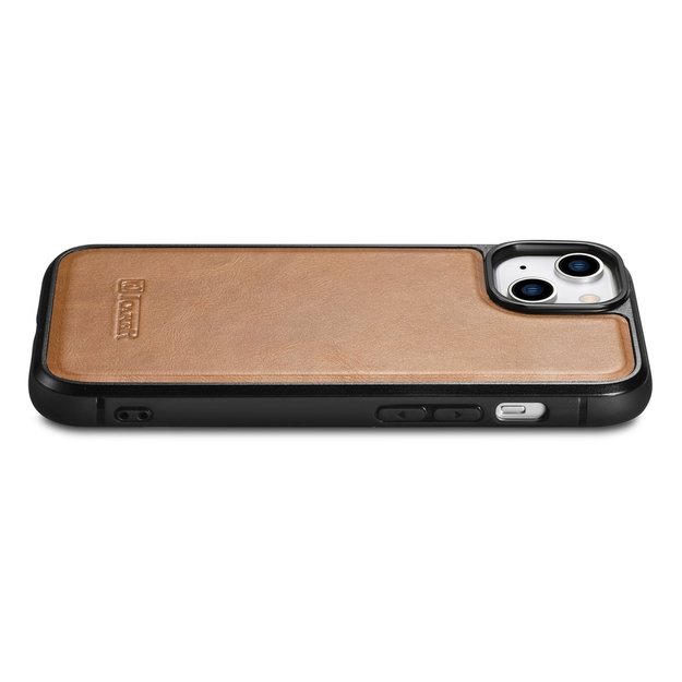 iCarer Leather Oil Wax case covered with natural leather for iPhone 14 Plus brown (WMI14220719-TN) 30