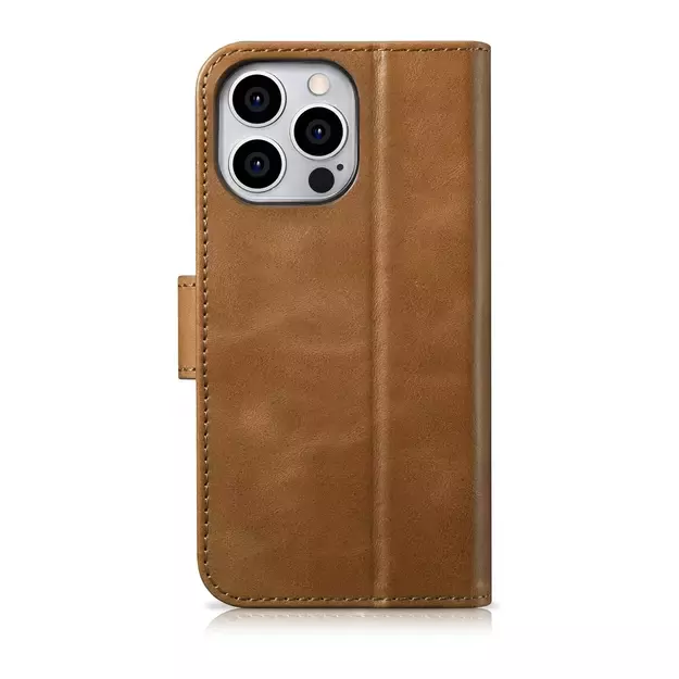 iCarer Oil Wax Wallet Case 2in1 Cover iPhone 14 Pro Anti-RFID Leather Flip Case Brown (WMI14220722-TN) 25
