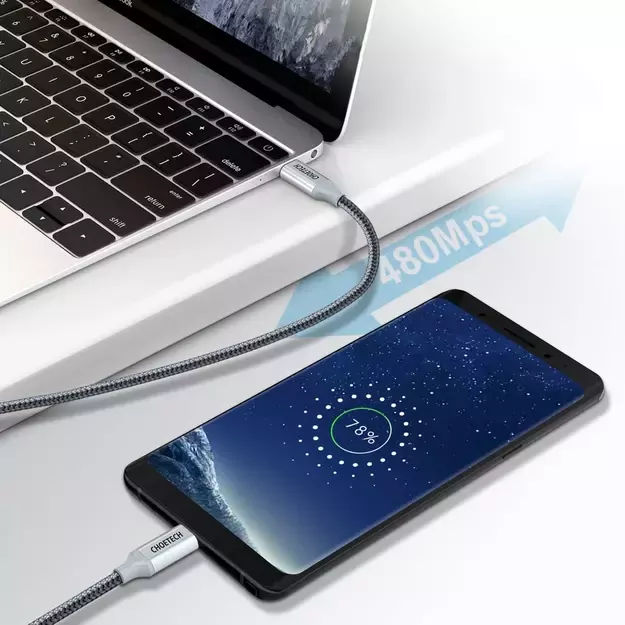 Choetech XCC-1002-GY USB-C - USB-C PD QC cable 100W 5A 480Mb/s 1.8m - gray 13