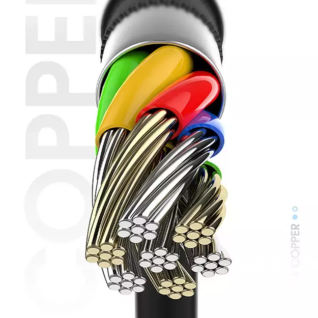 Dudao cable USB cable - USB Type C Super Fast Charge 1 m black (L5G-Black) 4