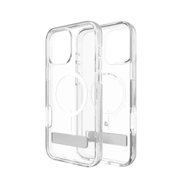 ZAGG Crystal Palace Snap Kickstand MagSafe Case with Stand for iPhone 16 Pro Max - Clear 2