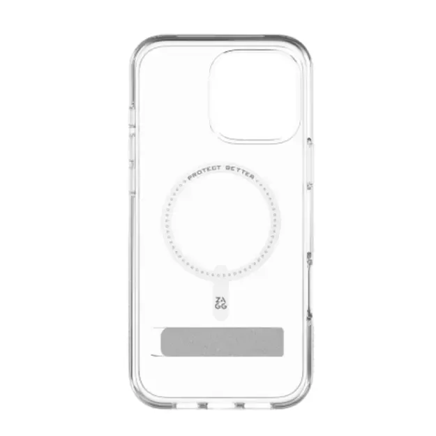 ZAGG Crystal Palace Snap Kickstand MagSafe Case with Stand for iPhone 16 Pro Max - Clear 1