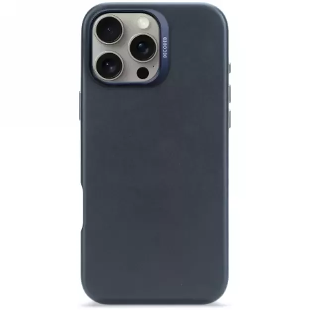 Decoded Leather Backcover MagSafe case for iPhone 16 Pro Max - navy blue