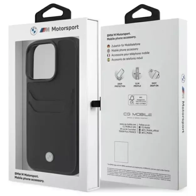 BMW Sign Leather Cardslot Case for iPhone 16 Pro Max - Black 7