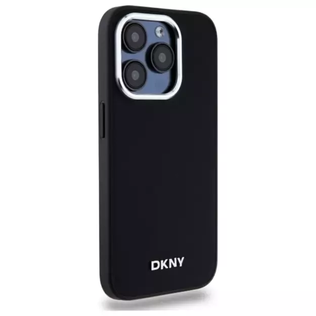 DKNY Plain Logo MagSafe iPhone 15 Pro Max Case - Black 4