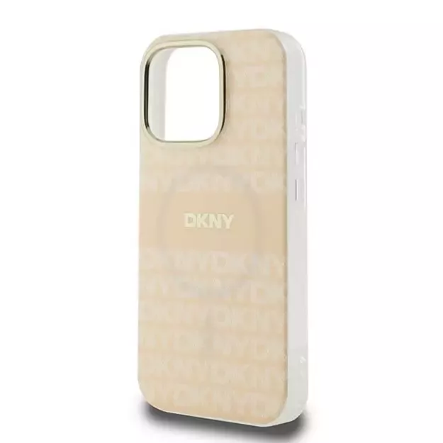 DKNY Repeat Texture Pattern With Stripe iPhone 16 Pro Max Case - Pink 5