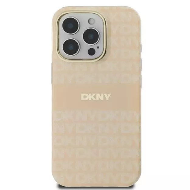 DKNY Repeat Texture Pattern With Stripe iPhone 16 Pro Max Case - Pink 2